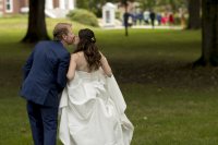 Bates alumni Elizabeth Merrill '00 and Lawson Rudasill '00 were married in the Bates College Chapel, with a "first look" and Ketubah (marriage contract) signing at Lake Andrews, followed by a cocktail hour in Commons' Fireplace Lounge, and a reception in Pettengill Hall's Perry Atrium.The ceremony officiants were Cynthia Link '00 and Ed Pauker '00.