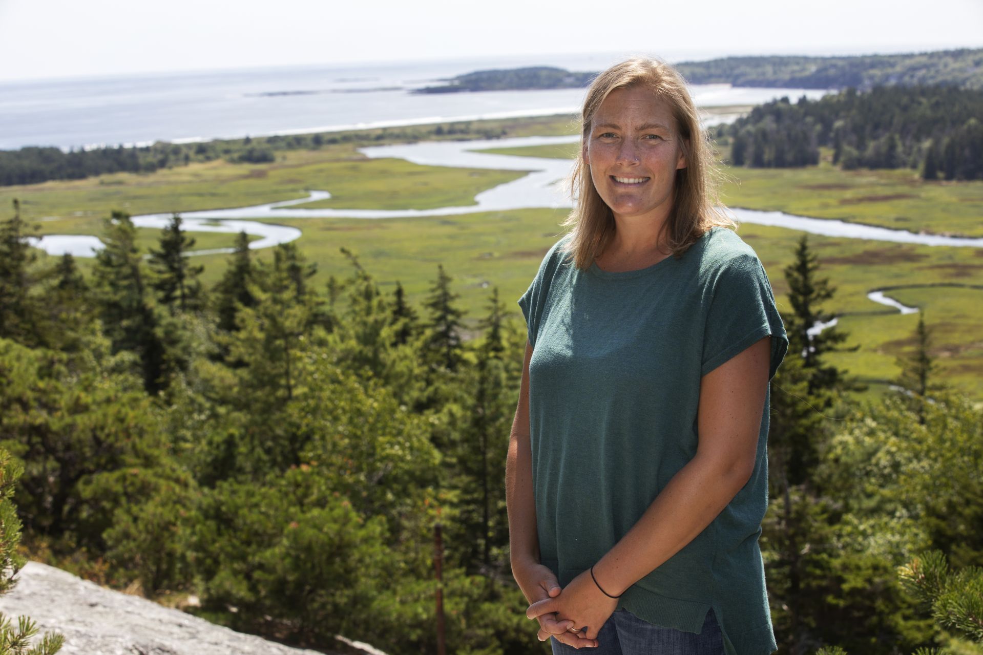 Caitlin Cleaver, director of Bates Morse Mountain Conservation Area & Shortridge Coastal Center poses for portraits at Bates Morse Mountain on August 15, 2019.