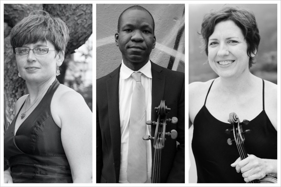 The Portland Piano Trio, from left: Anastasia Antonacos, pianist; Wayne Smith, cellist; and Tracey Jasas-Hardel, violinist.