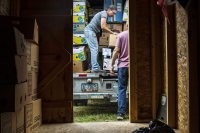 Eva Meltzer Murray ’85 leads residents on Matinicus Island while loading a U-Haul full of recycling to be delivered mainland on August 7, 2019.A book author and essayist, she’s been a year-round resident of Matinicus Island for more than 30 years, starting as a teacher and now a leading island citizen involved in many island issues.