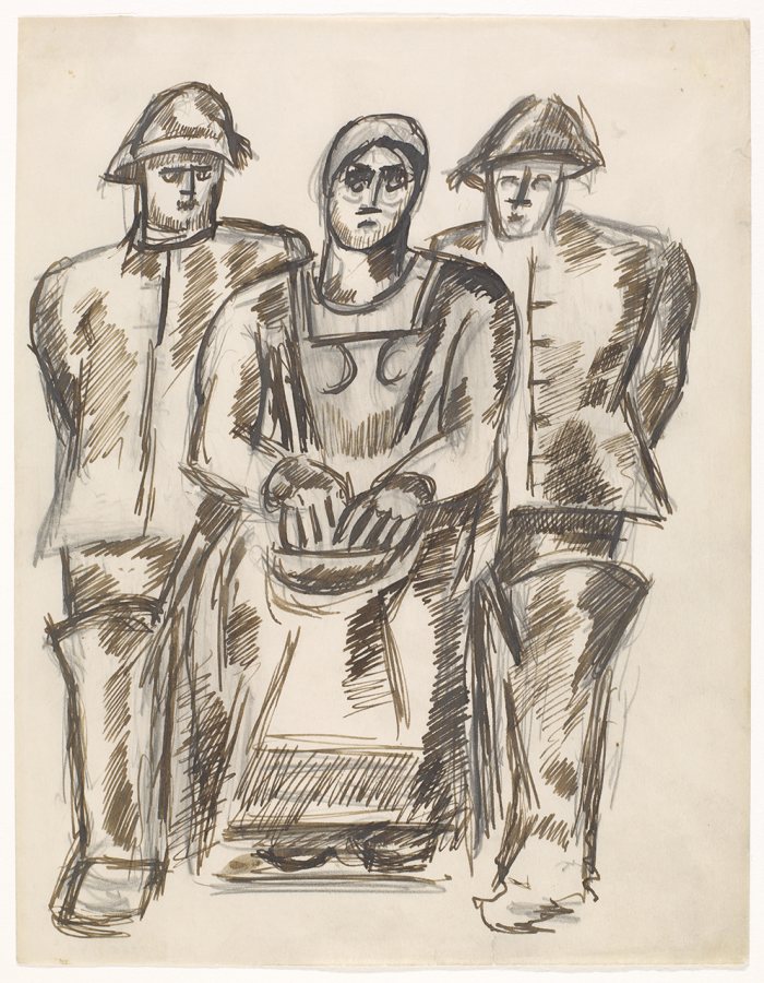 Marsden Hartley (American, 1877-1943)[Study for The Lost Felice], ca. 1938 Black and brown ink with graphite on paper, 10 3/8 x 7 7/8 in. Gift of Norma Berger 1955.1.44