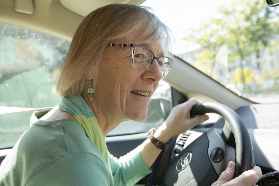 As she engaged her passengers about sustainability, “I didn't want to come across as like this sourpuss," says Costlow. (Phyllis Graber Jensen/Bates College)