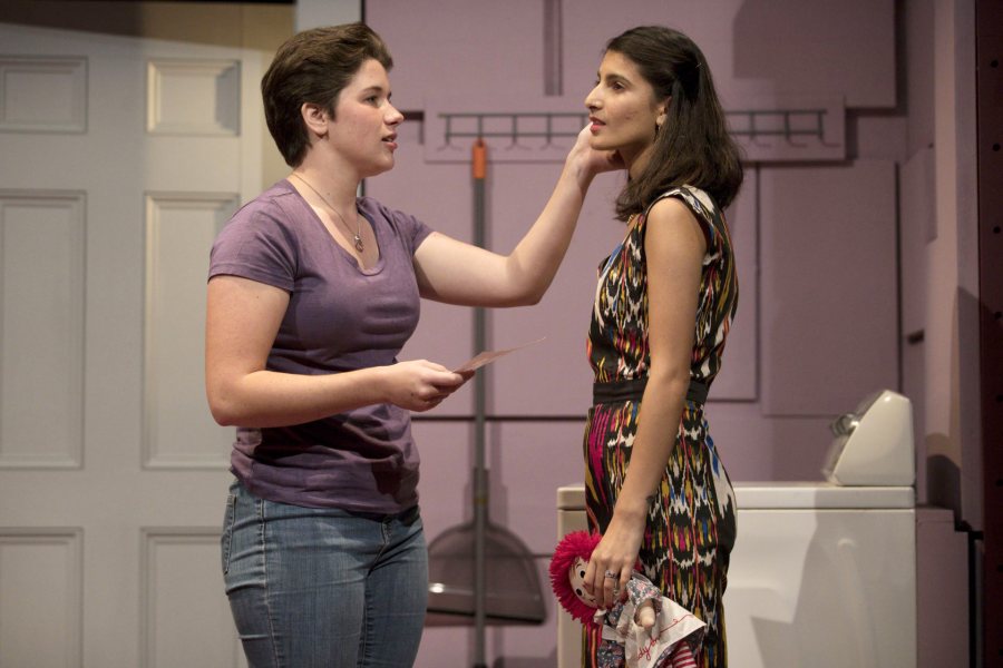 Muskan Verma '21 plays Liz and Hale Murch '22 is Abbie in Love/Sick. (Phyllis Graber Jensen/Bates College)