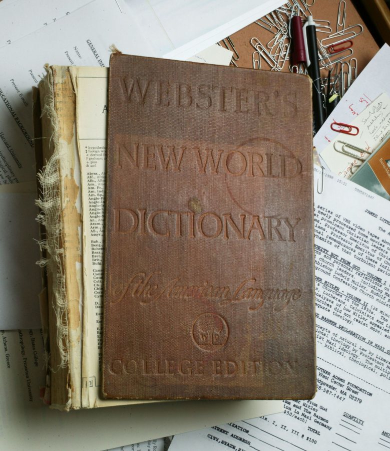 Carl Straub's dictionary, purchased on his first day as a Colgate undergraduate. (Phyllis Graber Jensen/Bates College)