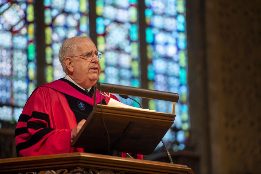 during the service for naming the Peter J. Gomes Chapel on Thursday, October 25, 2012. (Mike Bradley/Bates College)