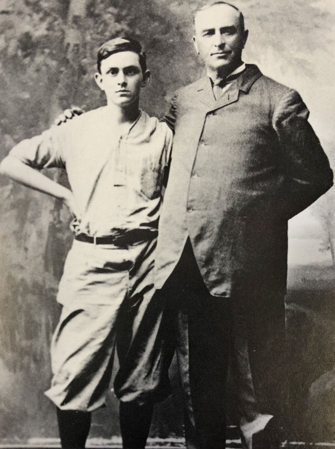 W. Scott Libbey poses with his son W. Scott Jr. in 1911.