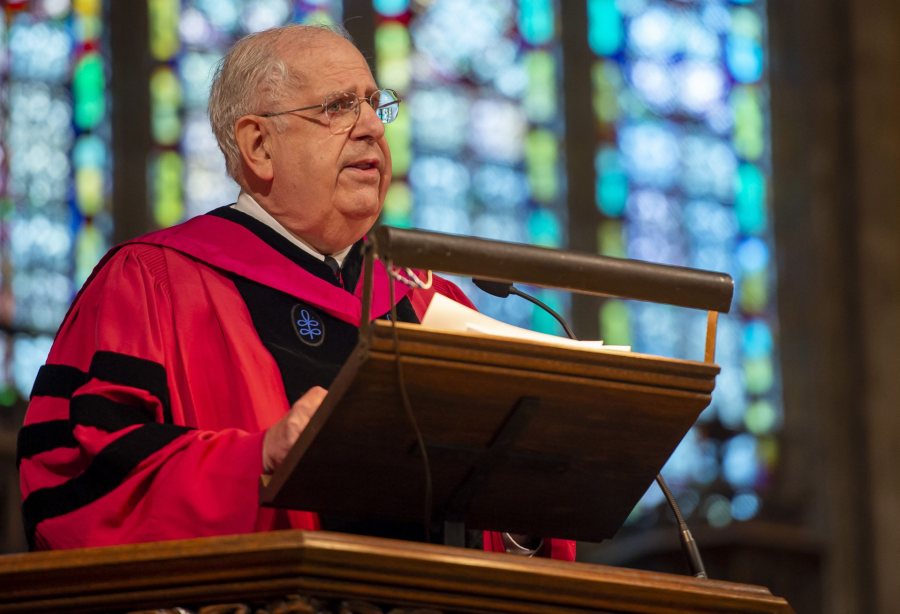 during the service for naming the Peter J. Gomes Chapel on Thursday, October 25, 2012. (Mike Bradley/Bates College)
