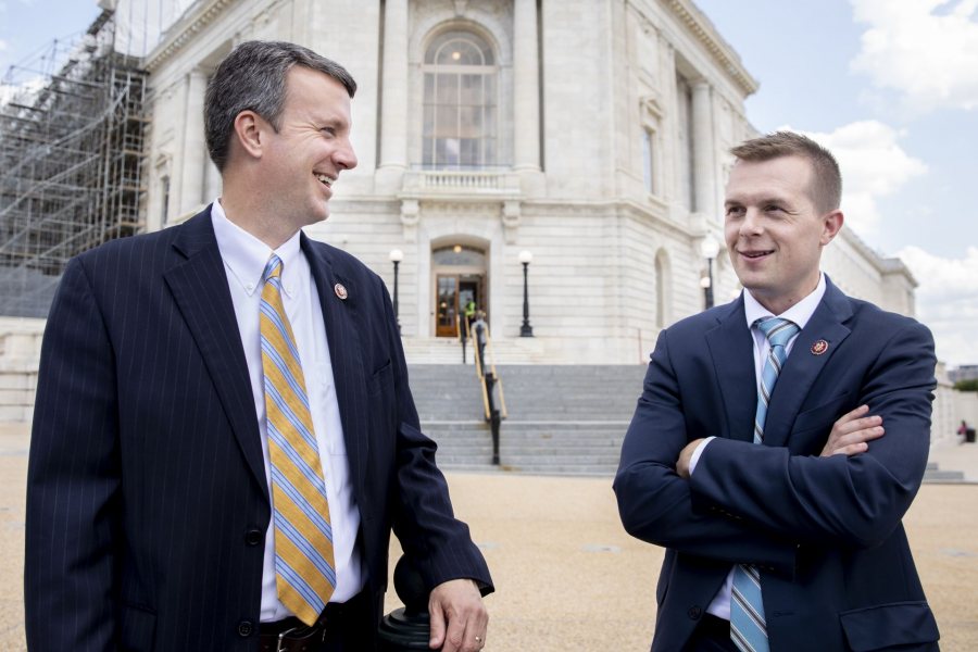 Reps. Jared Golden '11 and Ben Cline '99