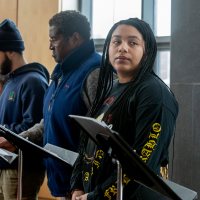 "According to Mark: Part I: Blood in the Revolution." Commencing a series of plays marking Black History Month at Bates, this 10-minute reading is one of four looking at the 18th-century experiences of black New Englanders and written by Lecturer in Theater Clifford Odle. Sponsored by the Africana program. Commons, Fireplace LoungeThe title character in According to Mark “was a slave who could read and was looking for a way to free himself from an oppressive master. And he felt the Bible provided a path to murdering him as long as he didn’t spill blood.”The play is set during the planning of the murder, which also involved two other slaves, Mark’s sister Phyllis and a woman called Phoebe. In the actual event, Mark was hanged for the murder and Phyllis was burned at the stake — a punishment that in Colonial America was reserved for female slaves who kill their masters, Odle says.Cast: Charles Nero as MarkPerla Figuereo as PhyllisSam Alexander as PhoebeDawrin Silfa as Quaco