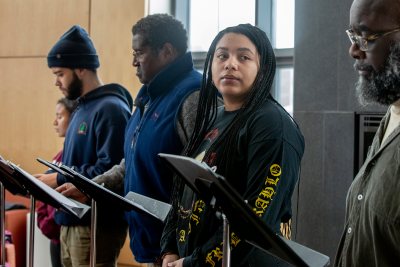 "According to Mark: Part I: Blood in the Revolution." Commencing a series of plays marking Black History Month at Bates, this 10-minute reading is one of four looking at the 18th-century experiences of black New Englanders and written by Lecturer in Theater Clifford Odle. Sponsored by the Africana program. Commons, Fireplace LoungeThe title character in According to Mark “was a slave who could read and was looking for a way to free himself from an oppressive master. And he felt the Bible provided a path to murdering him as long as he didn’t spill blood.”The play is set during the planning of the murder, which also involved two other slaves, Mark’s sister Phyllis and a woman called Phoebe. In the actual event, Mark was hanged for the murder and Phyllis was burned at the stake — a punishment that in Colonial America was reserved for female slaves who kill their masters, Odle says.Cast: Charles Nero as MarkPerla Figuereo as PhyllisSam Alexander as PhoebeDawrin Silfa as Quaco