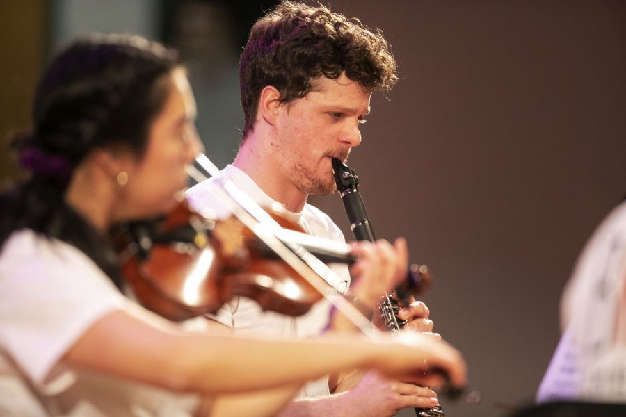 Moments from the 2020 Bates Arts Festival on February 7, 2020. The Bates Arts Festival is a celebration of student led, student created, and student performed art that will occur on Friday, February 7, 2020 from 5 to 8 PM. The night will be a family friendly event in which children are encouraged to attend! There will be events occurring throughout the Olin Arts Center (75 Russell Street Lewiston, ME) and the Museum of Art will be open until 8 PM this night.The event will kick off promptly at 5 PM with a performance from the Robinson Players in the Concert Hall, a workshop on how to juggle by the Circus Club in Olin 128, a session on alternative applications of art in Olin 250, and a webseries trailer of ÒCedric Clarke & the Unsettling DarkÓ in Olin 104, Senior AVC Art Thesis Open Studios throughout the first and second floors, and various role playing games lead by the Discordians.