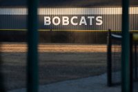 Early sunlight on campus on March 28, 2020.John Bertram Hall faces Leahy Field.