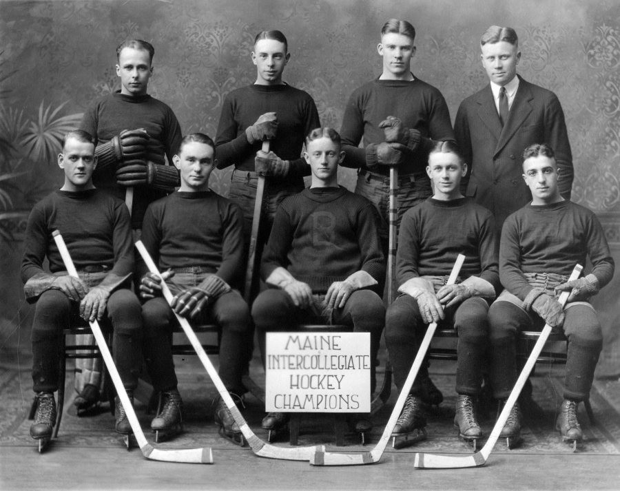 Bates was quarantined for most of February 1923 due to scarlet fever and all activities halted — except varsity hockey, which was able to take the state championships. (Muskie Archives and Special Collections Library)