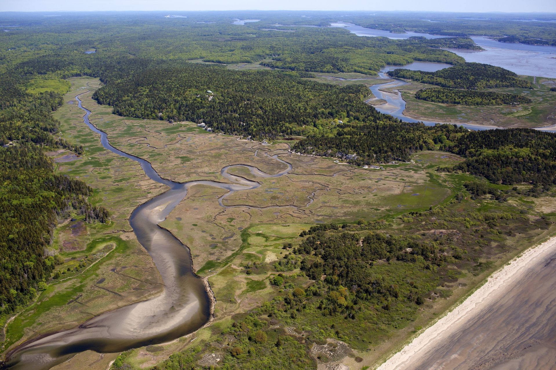 Aerial photograph of Bates-Morse Mountain Conservation Area on June 9.(Photographs by Brittney Lohmiller)