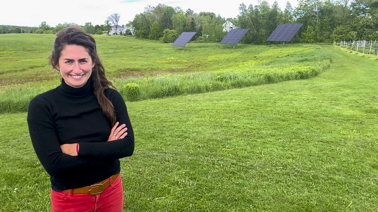 Audrey Puleio '17 at Maine Audubon in Falmouth with three of Dirigo solar panels in the background. 

Audrey Puleio ’17 is a project manager at BNRG Renewables, which, in a joint venture with Portland, Maine-based Dirigo Solar, develops solar power plants in Maine. A former Purposeful Work intern herself, Puleio was prepared to supervise a Bates student for this summer when the pandemic altered plans both for the internship and for the rest of the company’s projects, she says. 

 Now working from home, Puleio, with the help of Purposeful Work, has redesigned the internship program. While she hoped Bates interns would be visiting construction sites and attending meetings, interns will now have computer-based tasks — researching municipal solar ordinances, for example, or helping build Digiro’s website. 

 

“The scope of our work is variant, and we’ll give them the opportunity to sit in on calls about grids, permitting, finance, and engineering, while also having ownership of a project,” Puleio says.

 

And this summer, Dirigo will hire not one but two Bates interns: one rising junior or senior, and one graduating senior. 

 

“We saw the lack of opportunities for employment for graduating seniors and felt really committed to helping out in any way we could,” Puleio says.