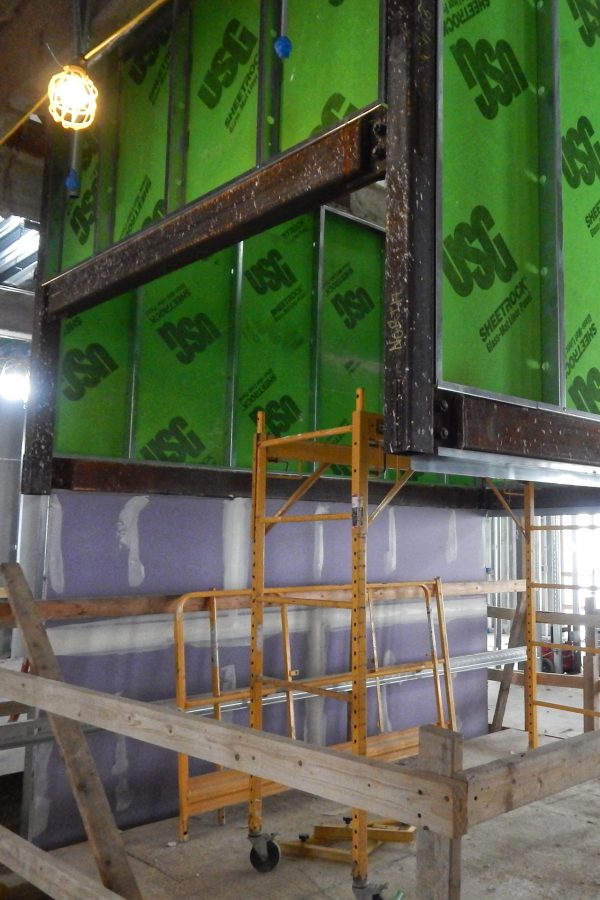 The Bonney Science Center elevator shaft, shown on the first floor. (Doug Hubley/Bates College)