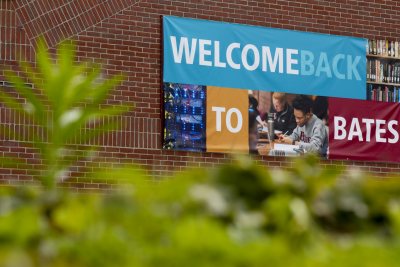 Bates campus on the morning of July 16, 2020.Ladd Library.