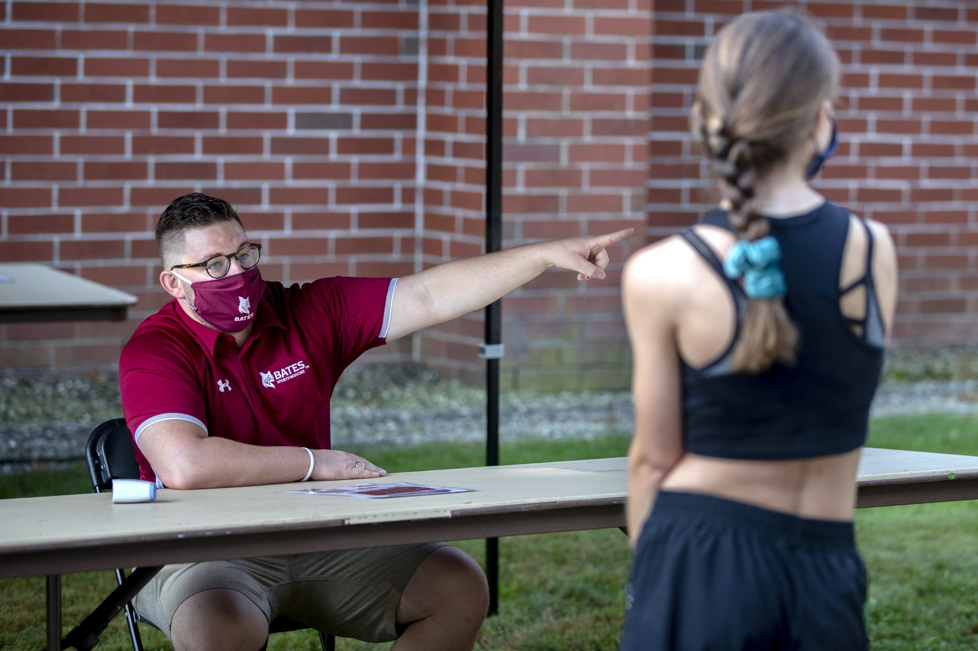 Move-In Day, the first of three successive days, on Aug. 25, 2020. Students start at Underhill for COVID-19 testing, go to Merrill for keys, head to residences, where they wait until based on the wrist bands they received at Underhill, head over to tent adjacent to Garcelon Field for a bagged lunch.