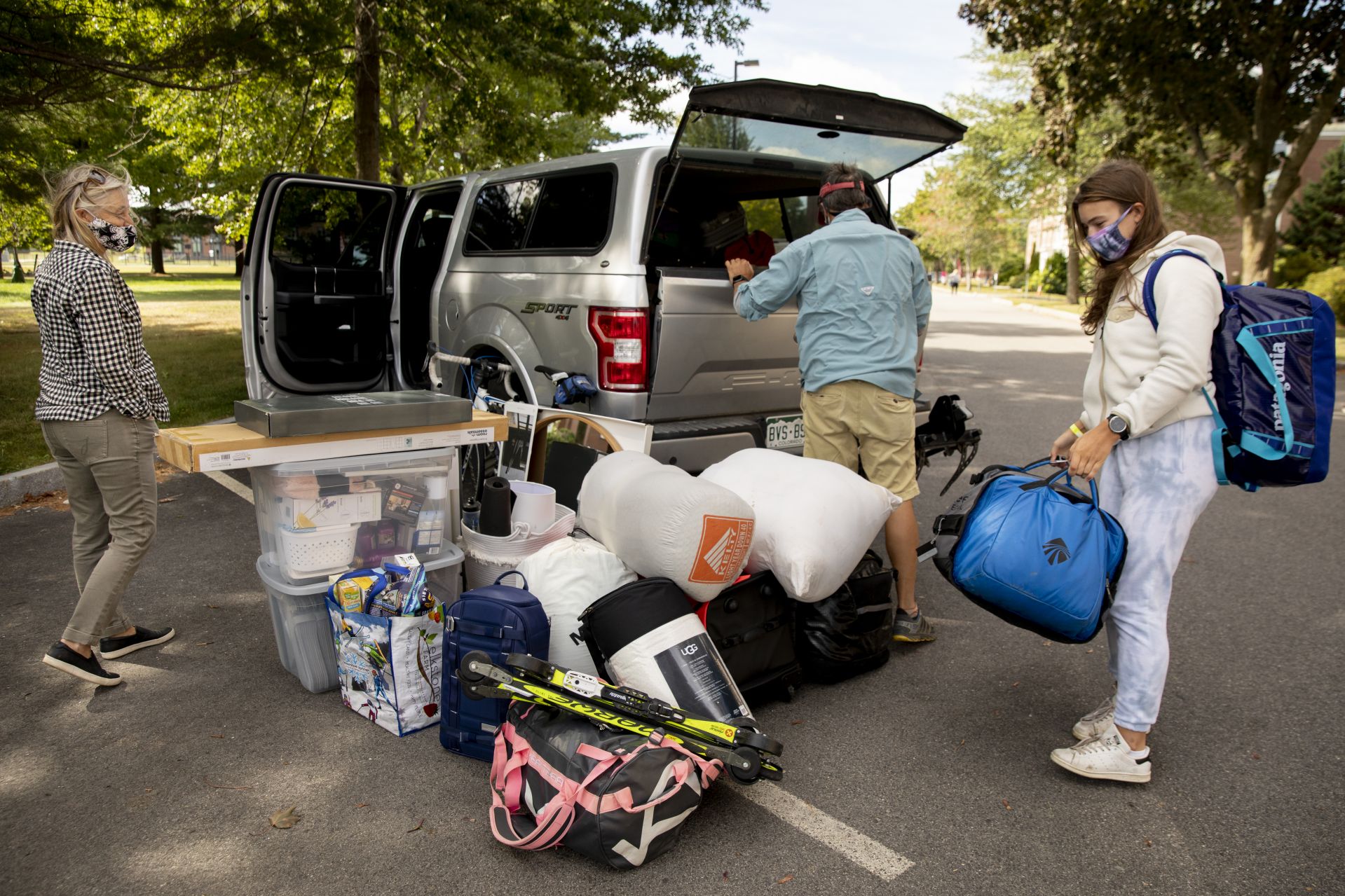 Day two of a three-day move in featured loads of luggage, spirited greetings, and emotional goodbyes. For a small taste of what we saw, swipe left.Walking on Campus Avenue to her Chu Hall residence, OWL (Orientation Week Leader) Katia Ryan ’23 of Amsterdam, N.Y., swings her arms to express her excitement about returning to campus.Today’s historic student move in was the first of three. Most first-years begin to arrive Wednesday and Thursday.