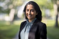 Assistant Professor of Economics Nivedhitha Subramanian  photographed on the historic Quad on Aug. 14, 2020.