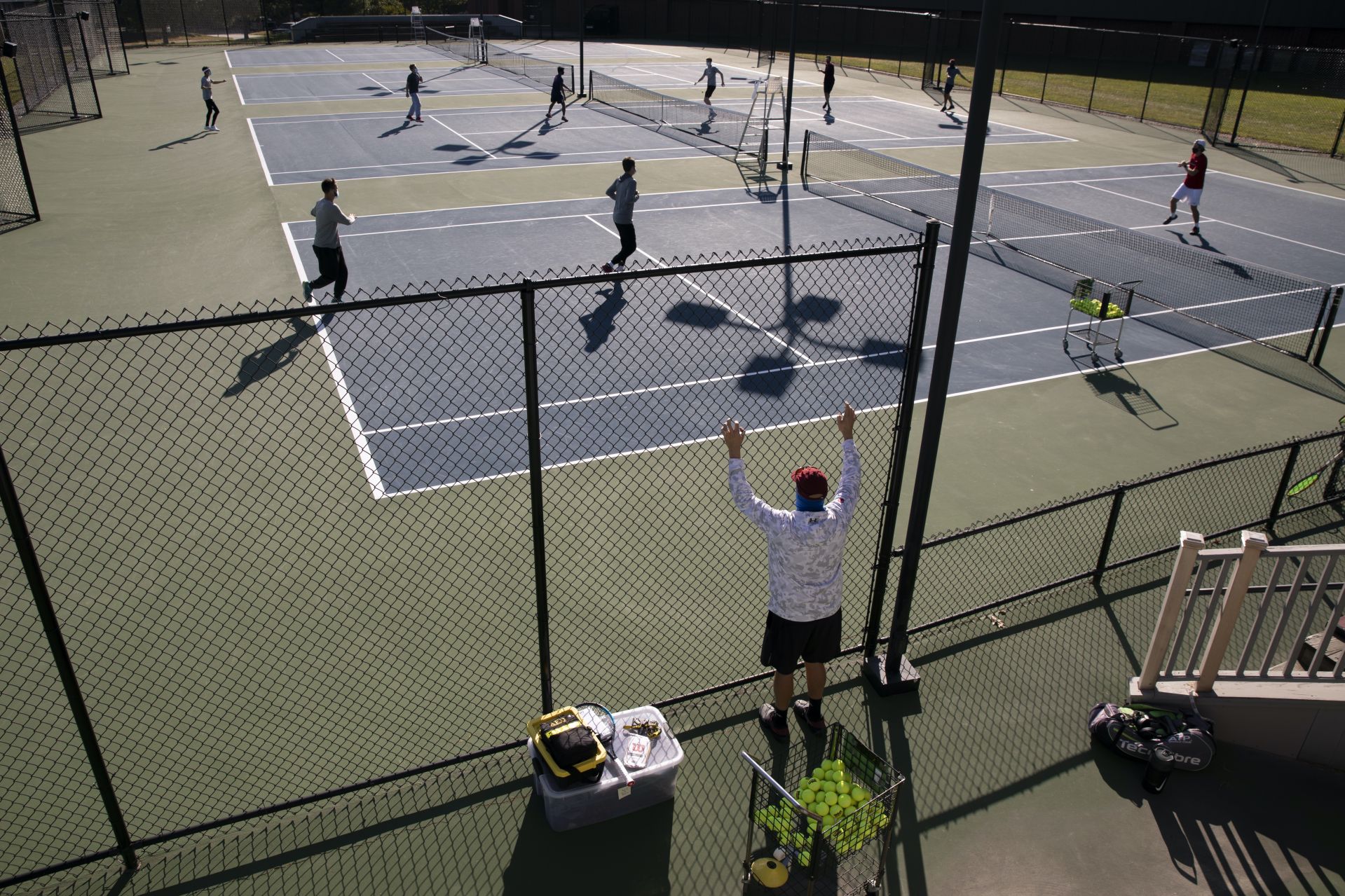 Men's tennis practice