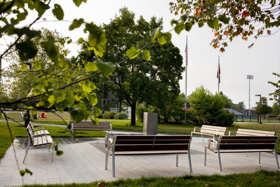 Campus scenes on Tuesday, Sept. 15, 2020.

Veterans Plaza in the early morning.