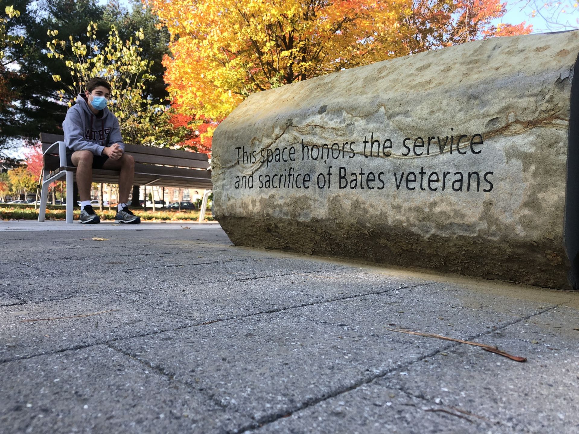 Veterans Plaza images including inscriptions.