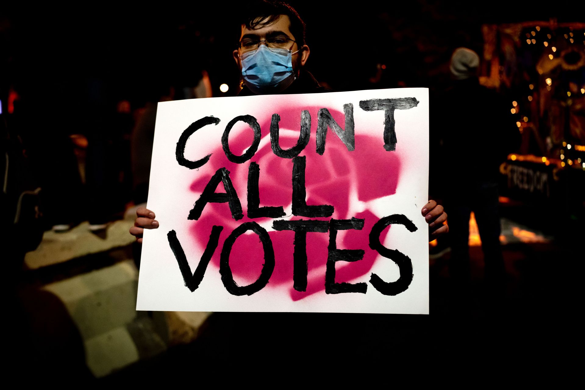 Election night on Black Lives Matter Plaza