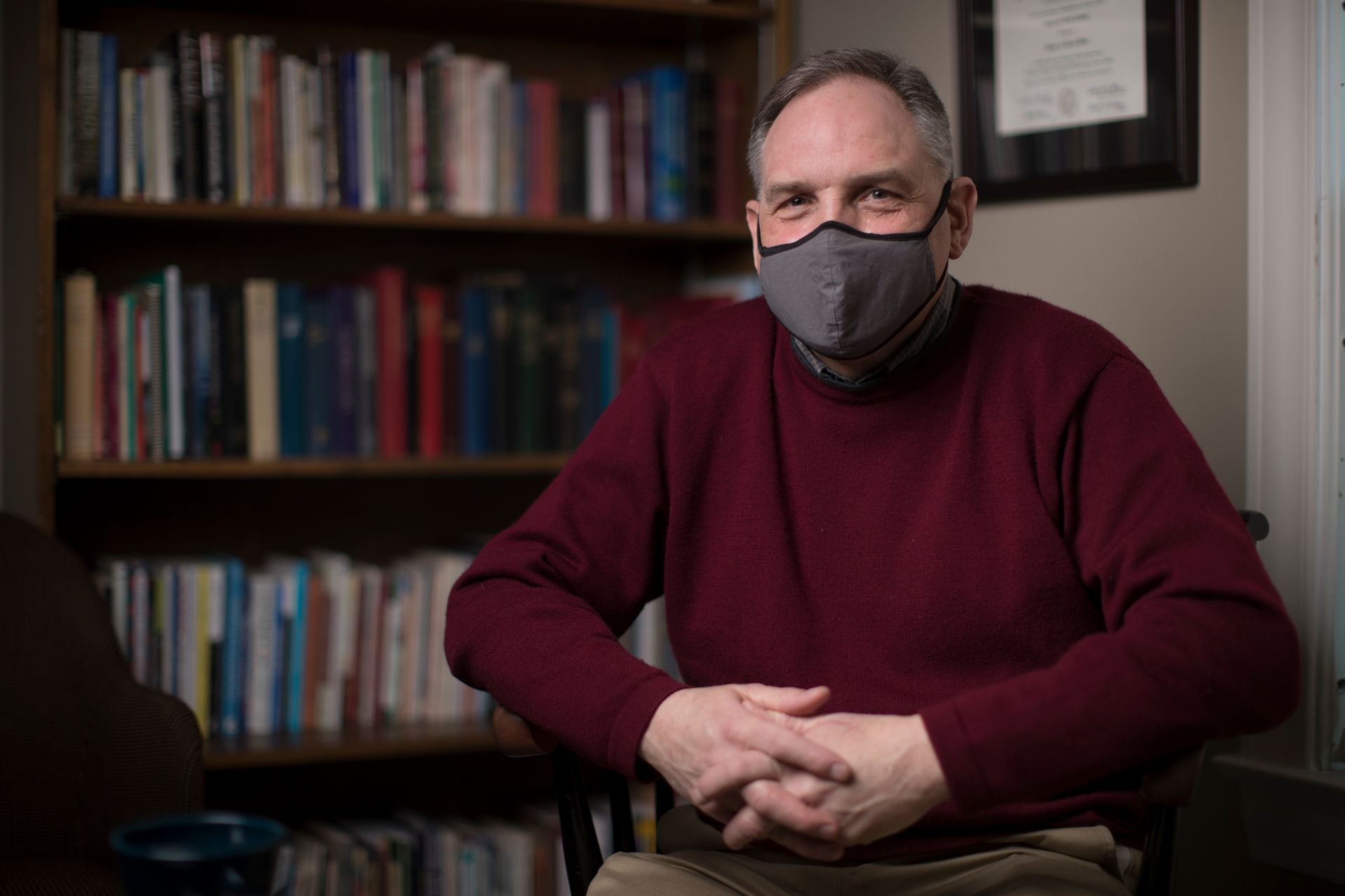 Raymond Clothier in his office