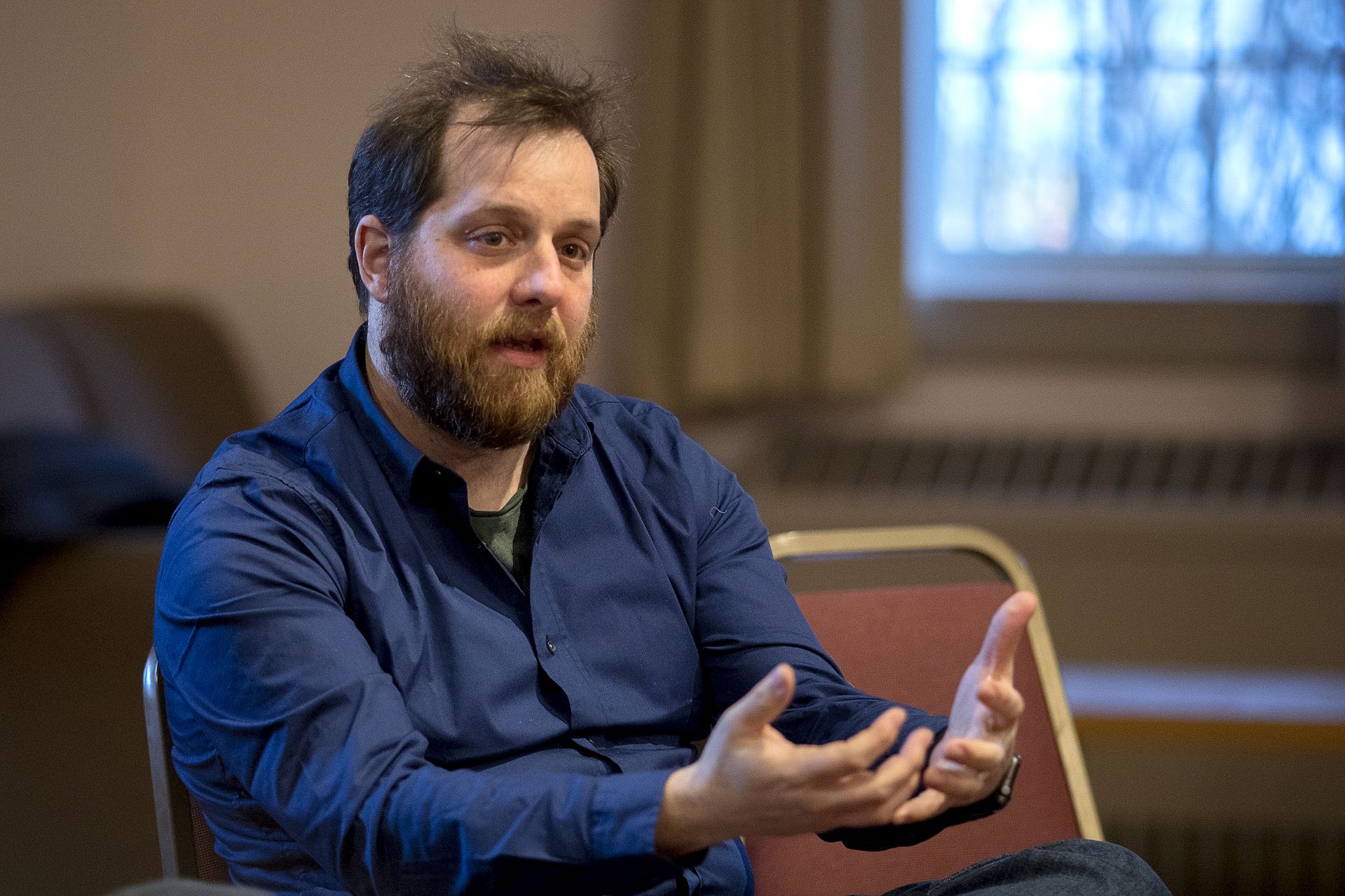 Accomplished alumni poets from left, Gabe Fried ’96, Christian Barter ‘90, and Craig Teicher ‘01 participated in a discussion in the Muskie Archives with students, faculty, and staff on Monday afternoon prior to their 7:30 p.m.  reading and book signing in the same location as part of the All Literary Arts Live series that is free, accessible, and open to the public.

Teicher's four collections of poetry and prose meditations include Brenda Is in the Room, winner of the Colorado Prize for Poetry. Fried is the author of two poetry collections, The Children Are Reading and Making the New Lamb Take, named a Best Book of 2007 by the St. Louis Post-Dispatch. Barter’s second book of poetry, In Someone Else's House, won a Maine Literary Award for Poetry, and his latest, Bye-bye Land, won the Isabella Gardner Prize. Hosted by poet Rob Farnsworth of the English faculty