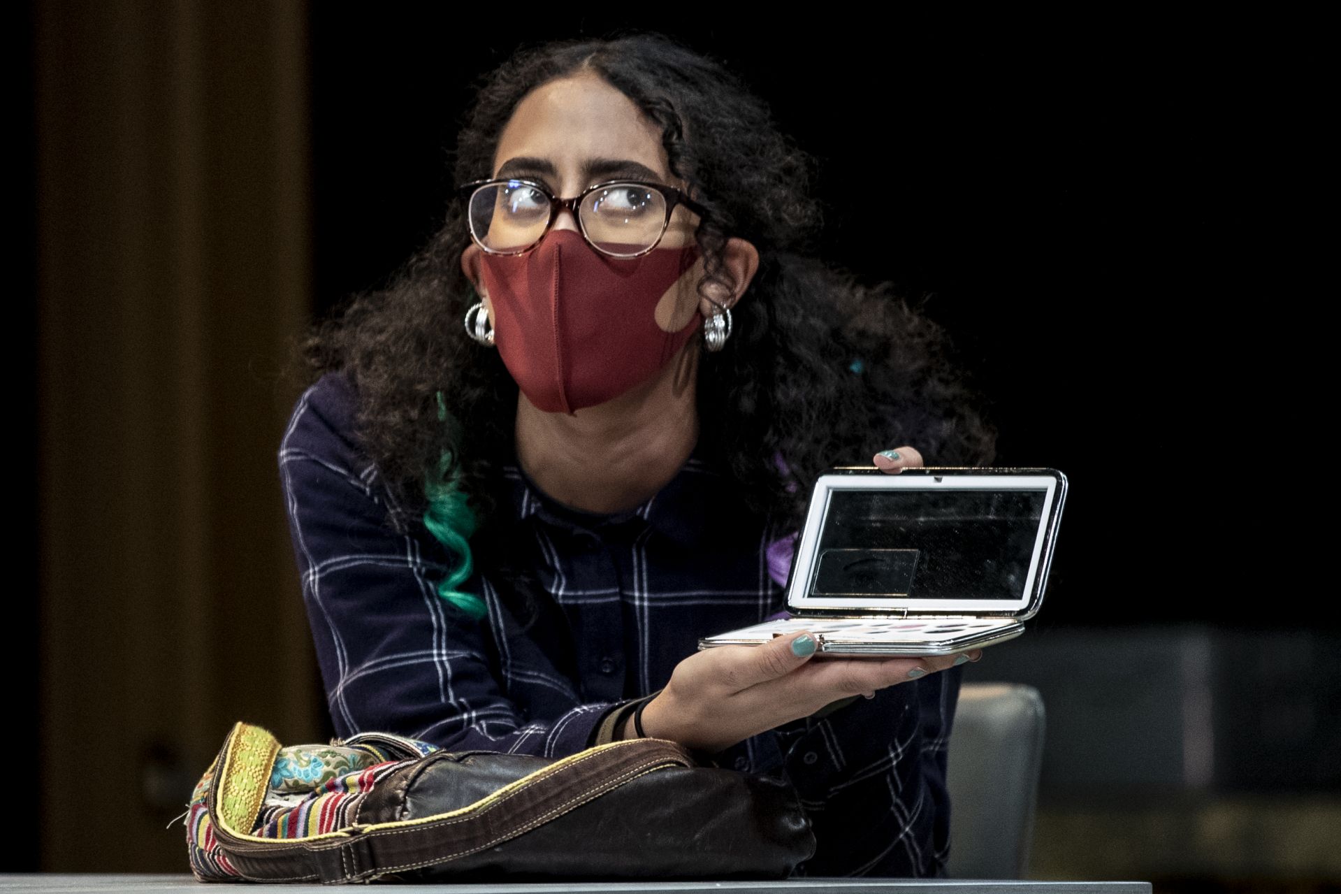 Senior thesis production in direction for Nicky Longo ’21 of Cambridge, Mass., and for acting for Perla Figuereo ’21 of the Bronx. The play, set in a church soup kitchen is “Grand Concourse” by Heidi Schreck about a basketball-playing nun in the Bronx who is struggling with issues of forgiveness. Professor of French and Francophone Studies Kirk Read, Dawrin Silfa ’21 of New York City, and Emily Diaz ’23 of Corona, N.Y., are also part of the cast. Performed on a dress rehearsal in Gannett Theater on April 21 at 7:30 p.m. with an audience of 10 due to Covid-19 restrictions.