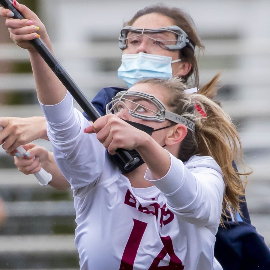 Women's lacrosse defeated Connecticut College 8-1in a home game on Garcelon Field on April 25, 2021.