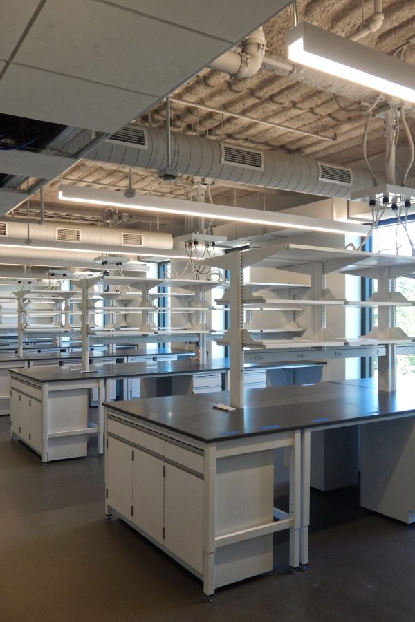 Cleaned and punch-listed, this biology lab is ready to be supplied and equipped. (Doug Hubley/Bates College)