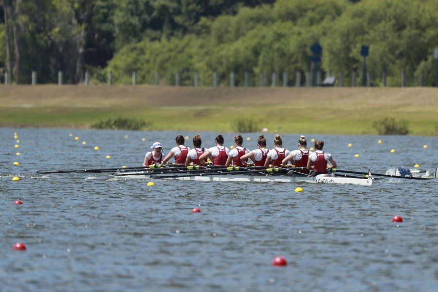 SARASOTA, FL - MAY 29: Bates College competes in the I Eights Grand Final during the Division III Rowing Championship held at Nathan Benderson Park on May 29, 2021 in Sarasota, Florida. (Photo by Justin Tafoya/NCAA Photos via Getty Images)