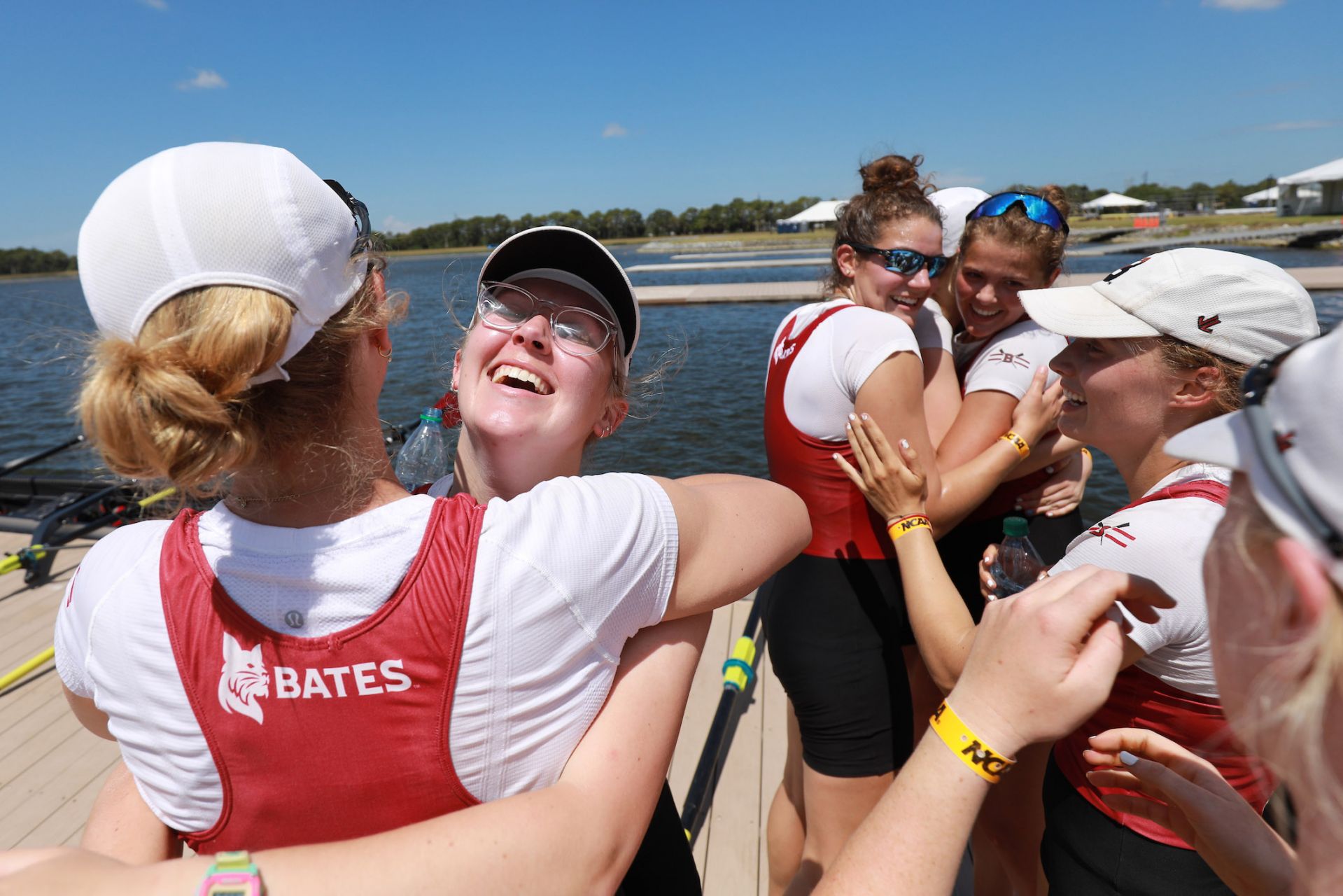 Coxswain Elizabeth Folsom '21 of San Mateo, Calif. led the first varsity eight to a third straight gold medal at NCAAs. (Photo by Justin Tafoya/NCAA Photos via Getty Images)