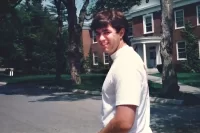 Peter Goodrich '89 at Bates in 1988. (Photograph courtesy of Rachel Goodrich)