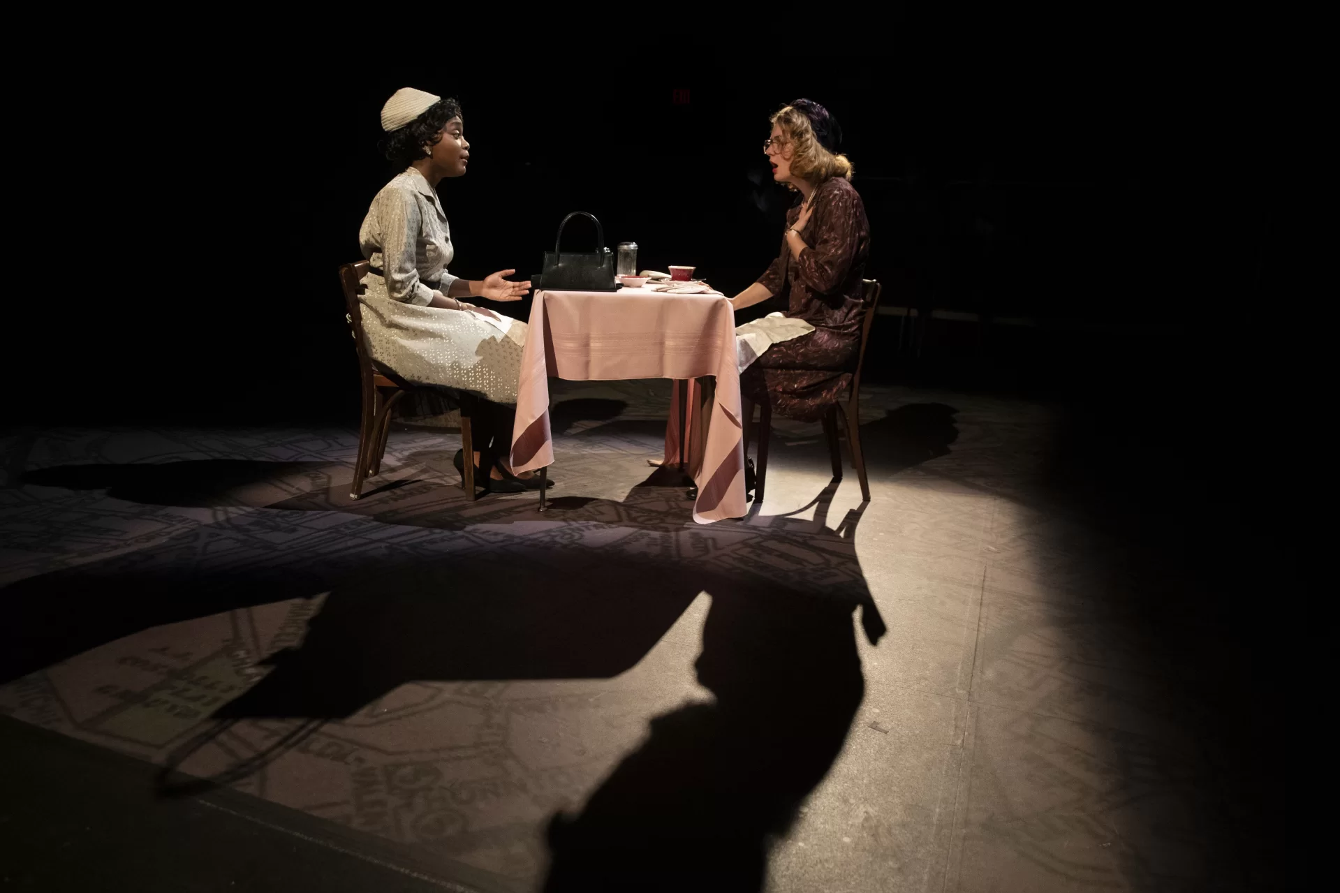 Dress rehearsal in Gannett Theater on Oct. 27, 2021 of "The Luck of the Irish" by Kirsten Greenich, directed by Assistant Professor of Theater Cliff Odle. (Phyllis Graber Jensen/Bates College)