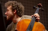 ‘Contented,’ says the cellist, rehearsing for his Bates senior recital