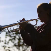 Veterans Day Ceremony at the Veterans PlazaBrittany provided the following program outline:Welcoming Remarks: BrittanyOpening Prayer: BrittanyTaps: Julie Jesurum ’22, a biochemistry major from Weston, Mass., plays on trumpetPoem for Safety- Tyler Shambaugh '22Invitation to lay a stoneBegin ritual by laying a stone for each branch in the armed forces*Moment of Silence*Poem for Peace- Frances White '22Benediction-Raymond