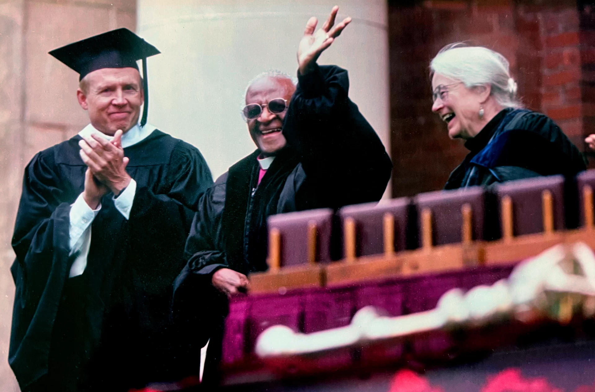 Sitting with Desmond Tutu on Bates Commencement day