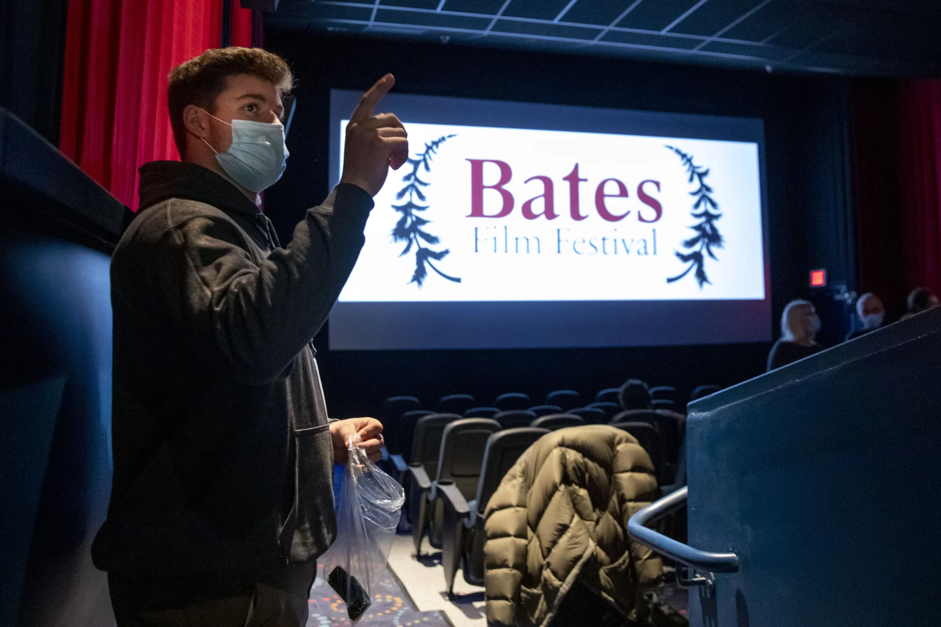 Bates Film Festival at the Nordica Theatre in Freeport Maine on Saturday, April 2,2022. Inside theater for screening of “Memoria.”