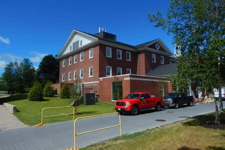 Dana Hall seen from Alumni Walk on July 6, 2022. (Doug Hubley/Bates College)