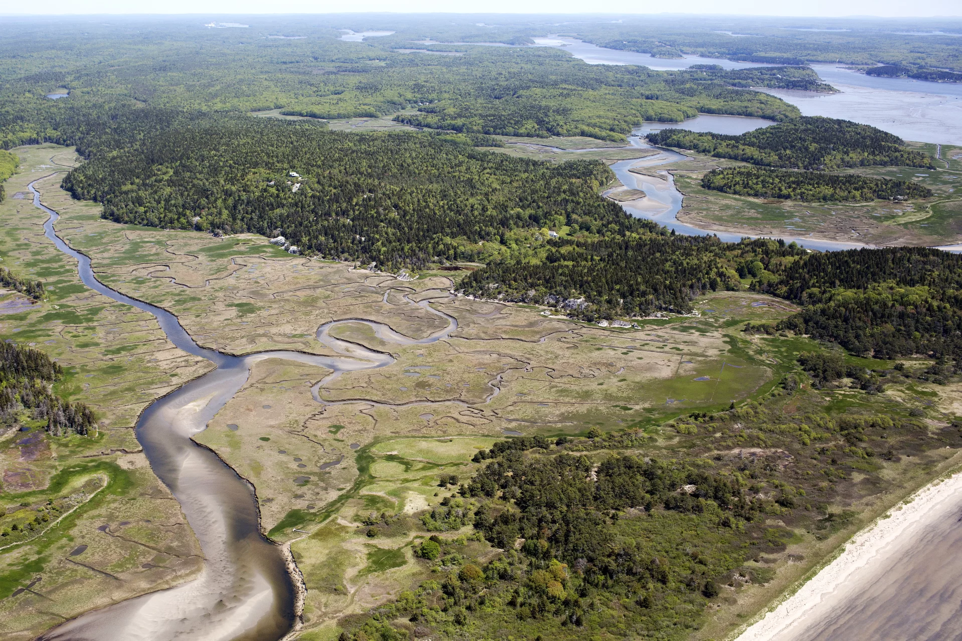 Aerial photograph of Bates-Morse Mountain Conservation Area on June 9.(Photographs by Brittney Lohmiller)