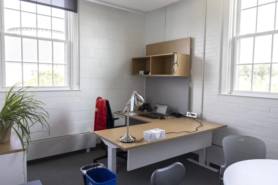 A corner office in Dana Hall. (Phyllis Graber Jensen/Bates College)