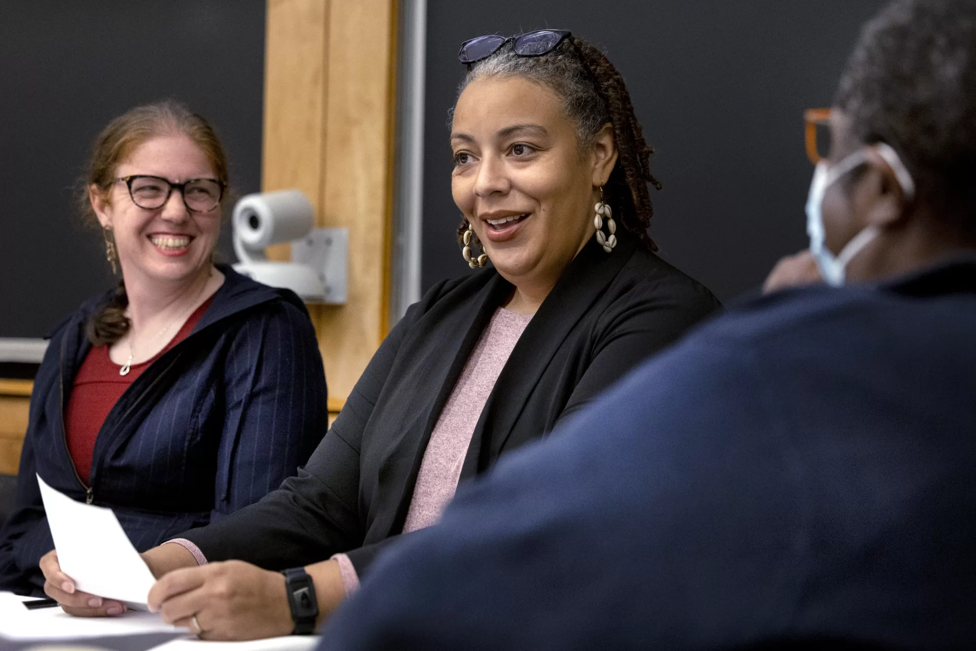 Join Professor Houchins and panelists Professor Lori Banks, Professor Alison Melnick Dyer, Professor Anelise Shrout, and Professor Mark Tizzoni on Monday, September 19 @ 12:00 in Pettengill G21. The panel will be moderated by Professor Charles Nero, Rhetoric, Film, and Screen Studies. Bag lunches will be available for take-away after the panel. Please register by Wednesday, September 14, 2022.

Making one's class uncomfortable—causing students to squirm when discussion excavates some of their repressed assumptions—is impolite, at the least—or even more, downright transgressive. These are occasions that demand extraordinary courage.

How do we engage with the issues of race, white supremacy, and unequal structures of power, when we face the possibility of backlash from unreceptive students? Are our class objectives flexible enough to accommodate such topics and still accomplish promised pedagogical goals? Will students who do not see the relevance of issues of race to their intellectual enterprise complain about the perceived detour in their course of study?

Many students feel vulnerable when discussing topics of race, even in Africana classes, where such discourses are central to the project. Why should their instructors be any more confident than they? Perhaps our exploring where discourses of race and social power are exposed, as well as occluded, in the foundational principles of our disciplines will provide us with new knowledge to shape curricula that will provide places to engage these dangerous topics.