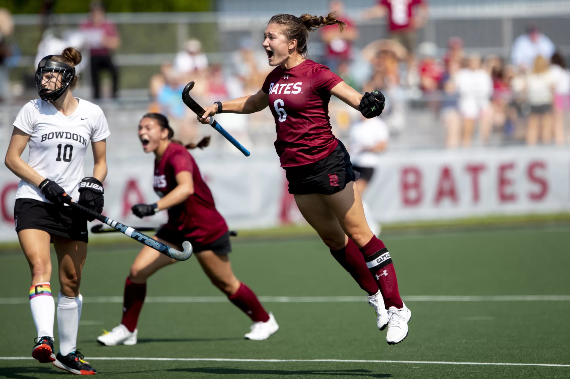 Bates Field Hockey defeats Bowdoin 2-1 in the home opener on Sept. 10, 2022.