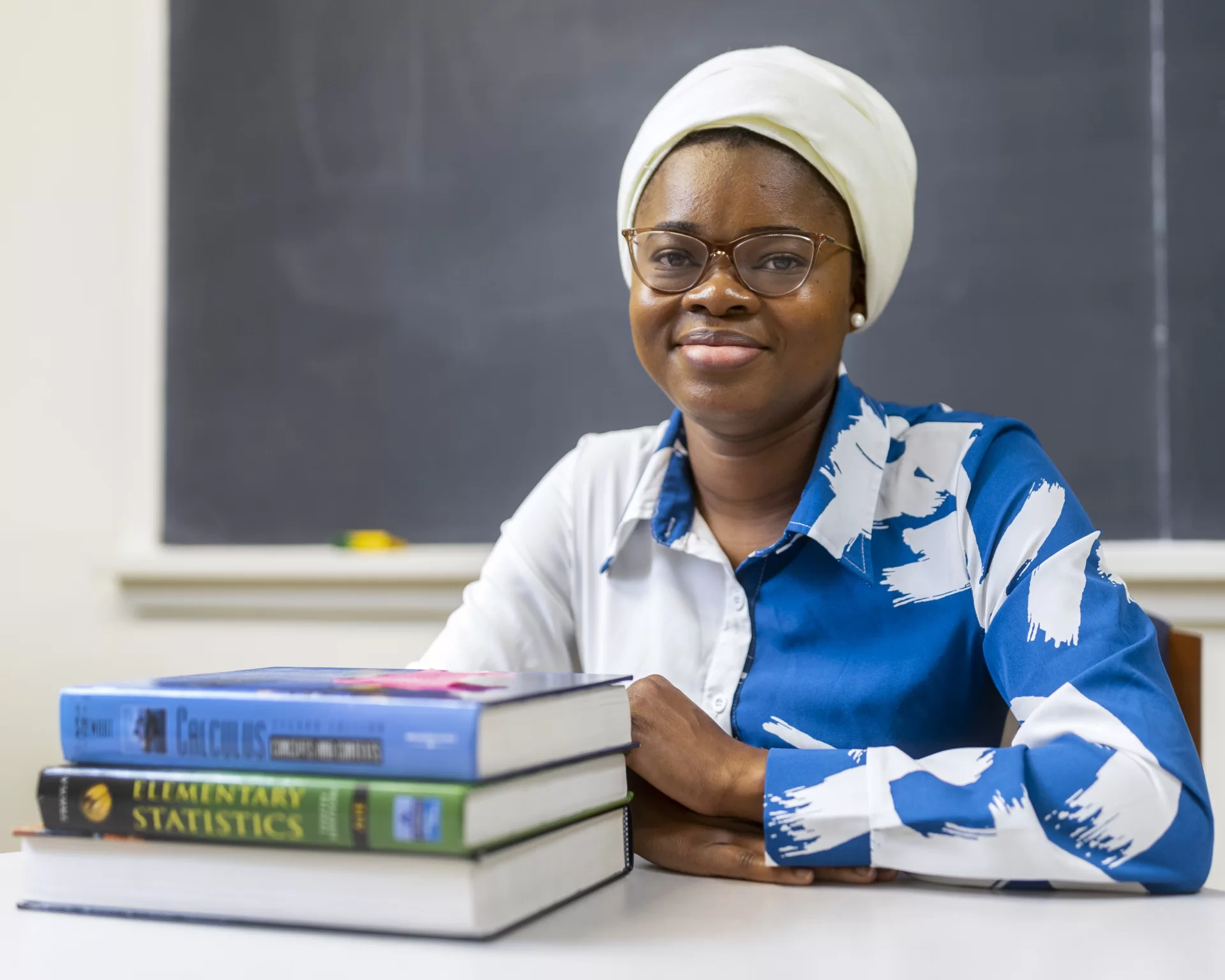 Assistant Professor of Mathematics Fatoumato Sanogo poses for a portrait in her Hathorn 204 office on Oct. 24, 2022.