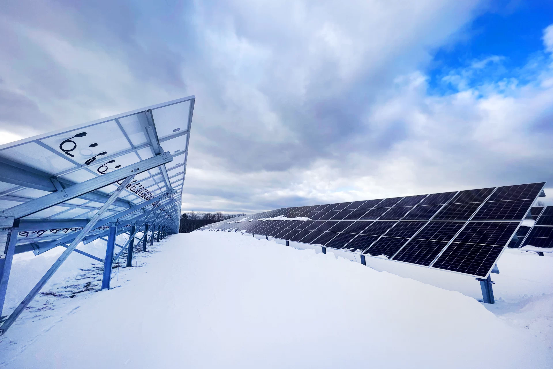 Completed sections of the new Bates solar array in Skowhegan, shown photovoltaic modules on Jan. 24. (Courtesy of ReVision Energy)