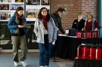Admitted Students Reception on April 3, 2023, on Historic Quad, Alumni Walk, Gomes Chapel, and the Olin Arts Center, with Clayton Spence, Leigh Weisenburger, and JakubKazecki teaching a master class on Experience Berlin! Literature, Film, and Urban Landscape in Hathorn 100.