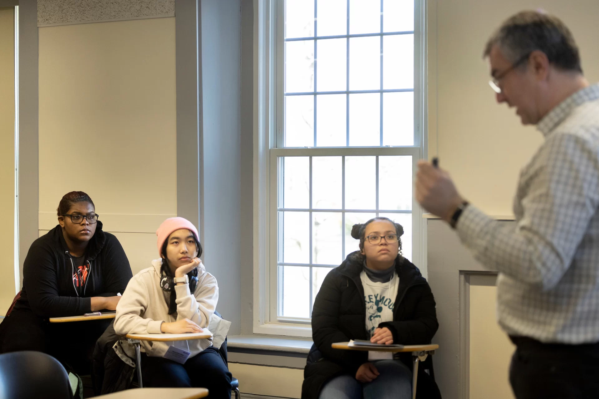 Admitted Student Reception on April 3, 2023, on Historic Quad, Alumni Walk, Gomes Chapel, and the Olin Arts Center, with Clayton Spence, Leigh Weisenburger, and JakubKazecki teaching a master class on Experience Berlin! Literature, Film, and Urban Landscape in Hathorn 100.